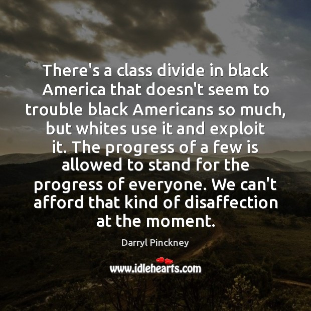 There’s a class divide in black America that doesn’t seem to trouble Darryl Pinckney Picture Quote