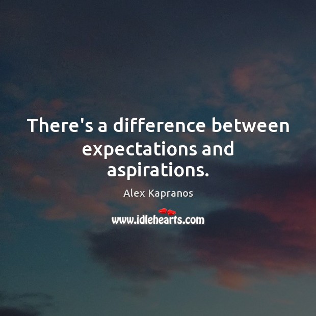 There’s a difference between expectations and aspirations. Alex Kapranos Picture Quote