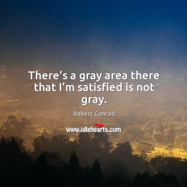 There’s a gray area there that I’m satisfied is not gray. Robert Conrad Picture Quote