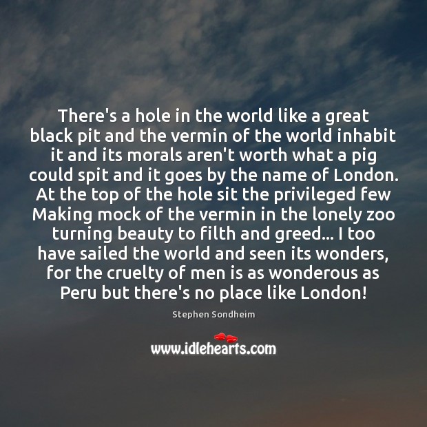 There’s a hole in the world like a great black pit and Lonely Quotes Image
