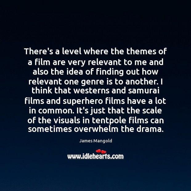 There’s a level where the themes of a film are very relevant James Mangold Picture Quote