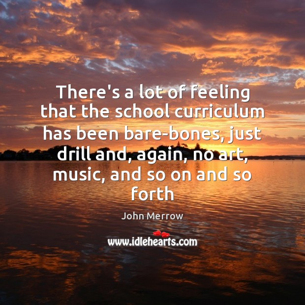There’s a lot of feeling that the school curriculum has been bare-bones, 