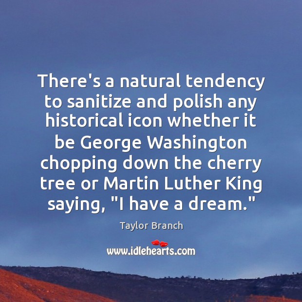 There’s a natural tendency to sanitize and polish any historical icon whether Taylor Branch Picture Quote