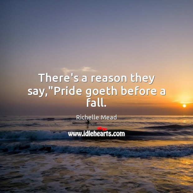 There’s a reason they say,”Pride goeth before a fall. Image
