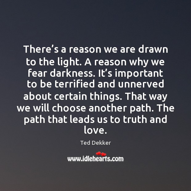 There’s a reason we are drawn to the light. A reason Ted Dekker Picture Quote