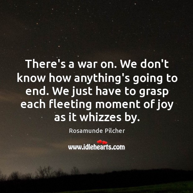 There’s a war on. We don’t know how anything’s going to end. Rosamunde Pilcher Picture Quote