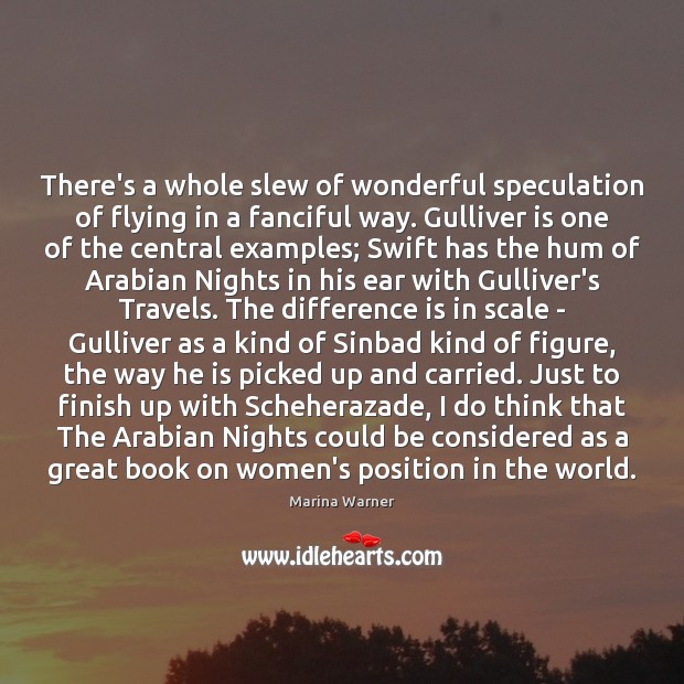 There’s a whole slew of wonderful speculation of flying in a fanciful Marina Warner Picture Quote
