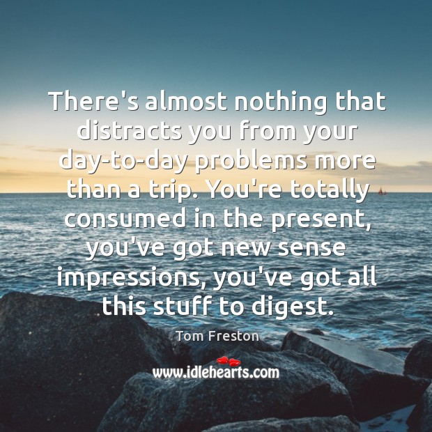 There’s almost nothing that distracts you from your day-to-day problems more than Tom Freston Picture Quote