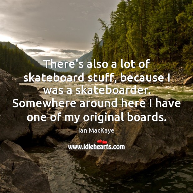 There’s also a lot of skateboard stuff, because I was a skateboarder. Ian MacKaye Picture Quote