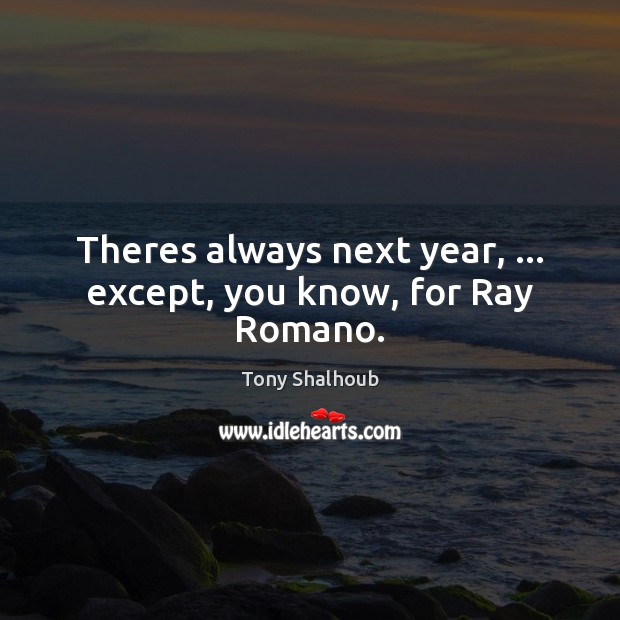 Theres always next year, … except, you know, for Ray Romano. Tony Shalhoub Picture Quote