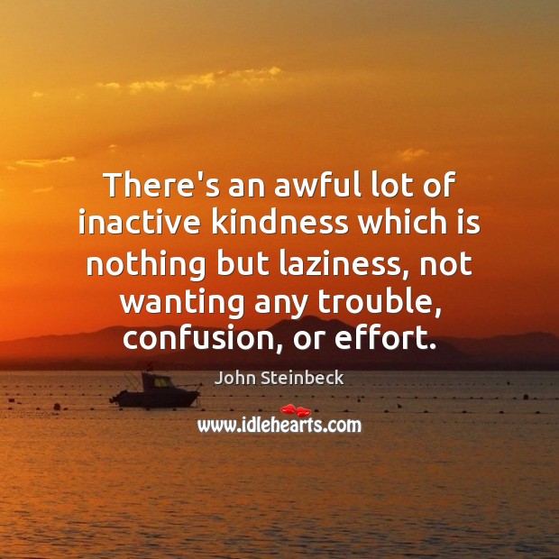 There’s an awful lot of inactive kindness which is nothing but laziness, Effort Quotes Image