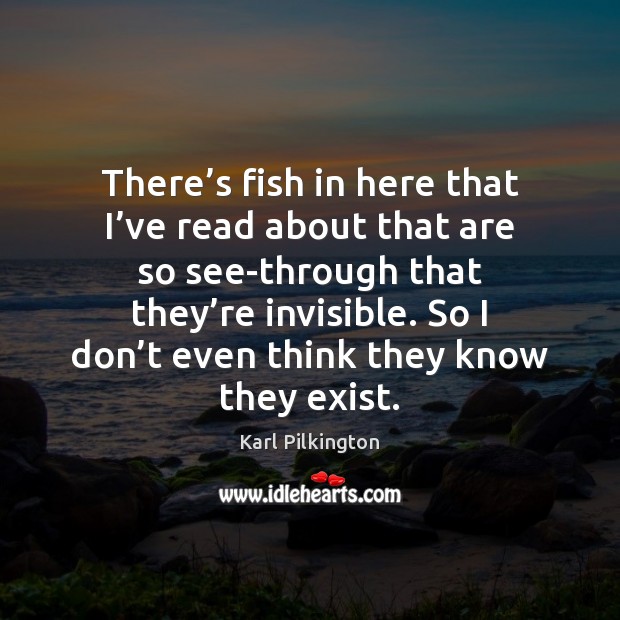 There’s fish in here that I’ve read about that are Karl Pilkington Picture Quote