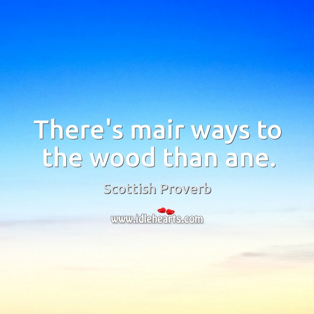 There’s mair ways to the wood than ane. Image