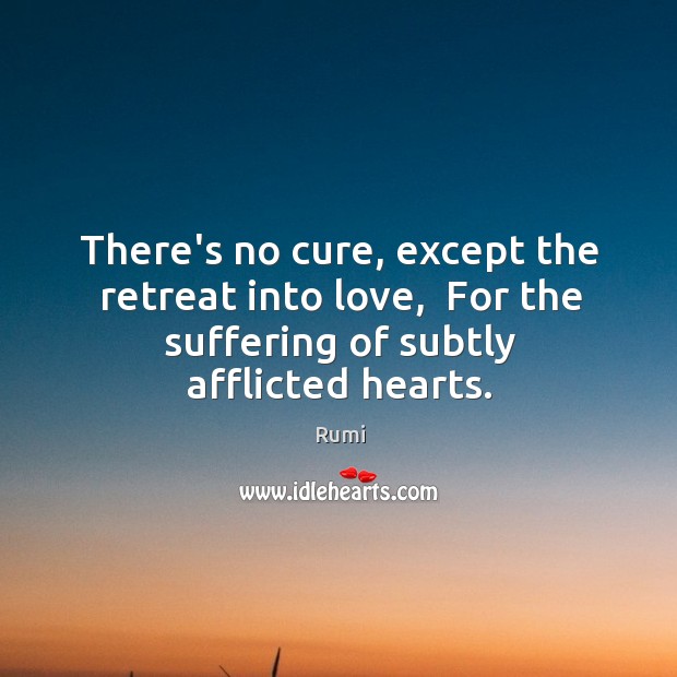 There’s no cure, except the retreat into love,  For the suffering of Image