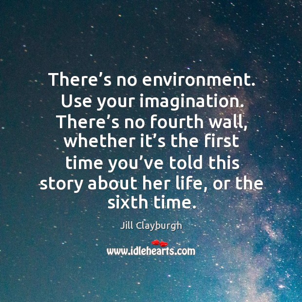 There’s no environment. Use your imagination. Jill Clayburgh Picture Quote