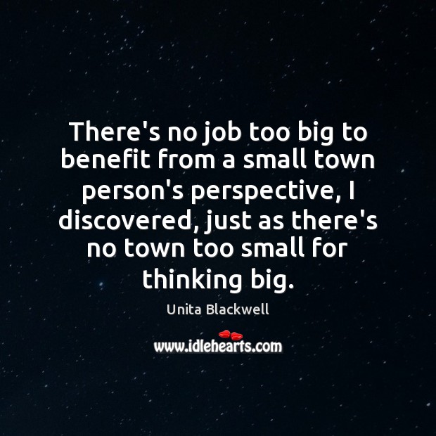 There’s no job too big to benefit from a small town person’s Image