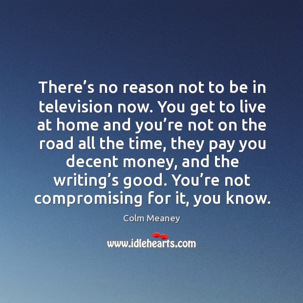 There’s no reason not to be in television now. Colm Meaney Picture Quote