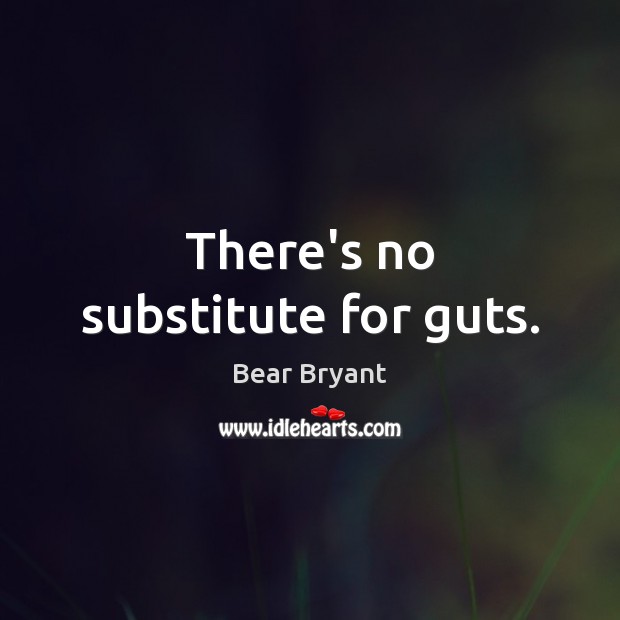 There’s no substitute for guts. Bear Bryant Picture Quote