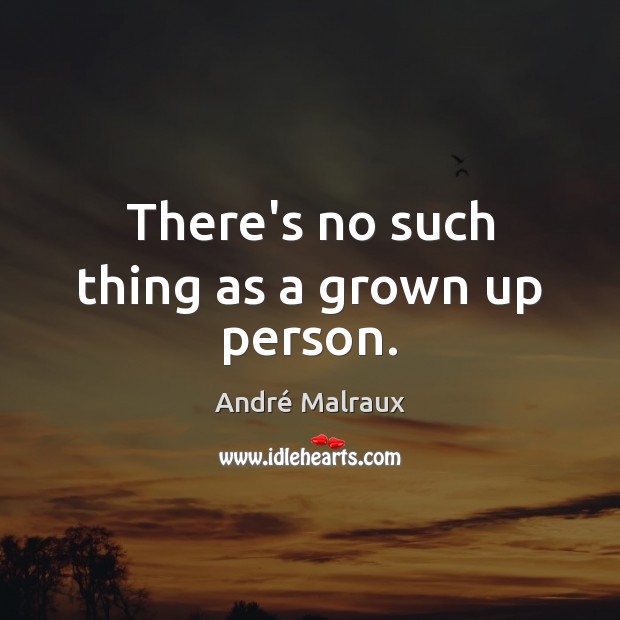 There’s no such thing as a grown up person. André Malraux Picture Quote