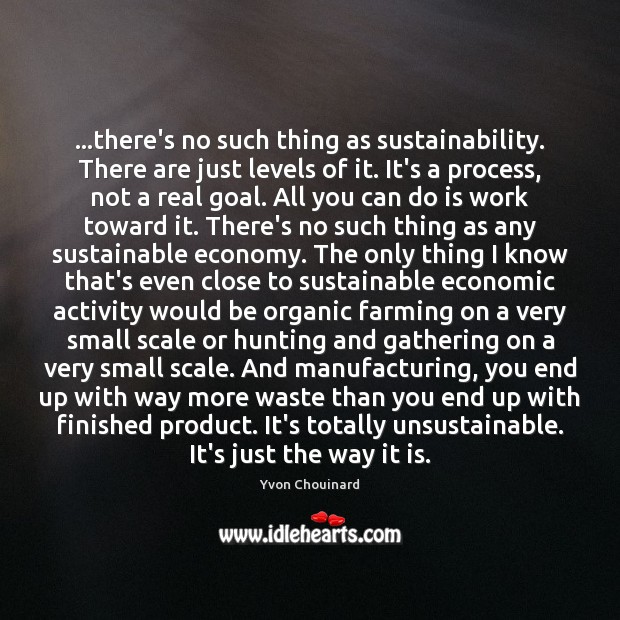 …there’s no such thing as sustainability. There are just levels of it. Yvon Chouinard Picture Quote
