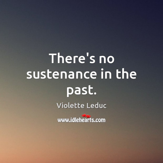 There’s no sustenance in the past. Violette Leduc Picture Quote