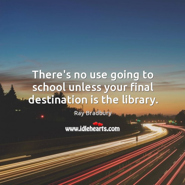 There’s no use going to school unless your final destination is the library. Image