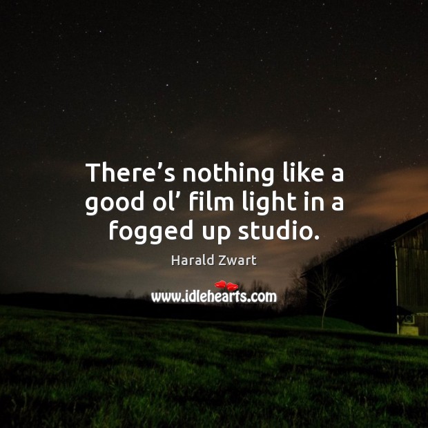 There’s nothing like a good ol’ film light in a fogged up studio. Harald Zwart Picture Quote