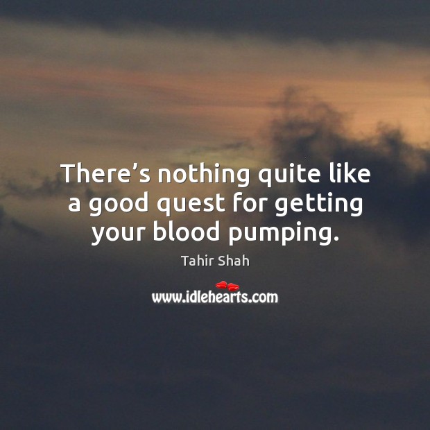 There’s nothing quite like a good quest for getting your blood pumping. Tahir Shah Picture Quote