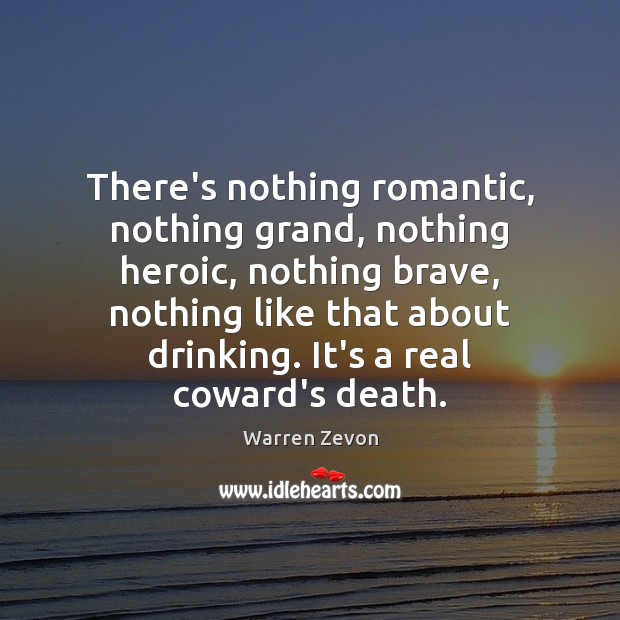 There’s nothing romantic, nothing grand, nothing heroic, nothing brave, nothing like that Warren Zevon Picture Quote
