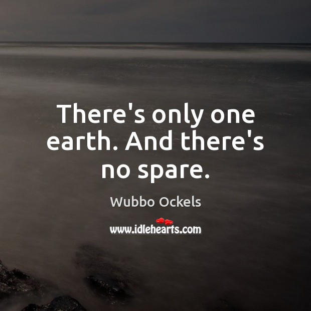 There’s only one earth. And there’s no spare. Wubbo Ockels Picture Quote