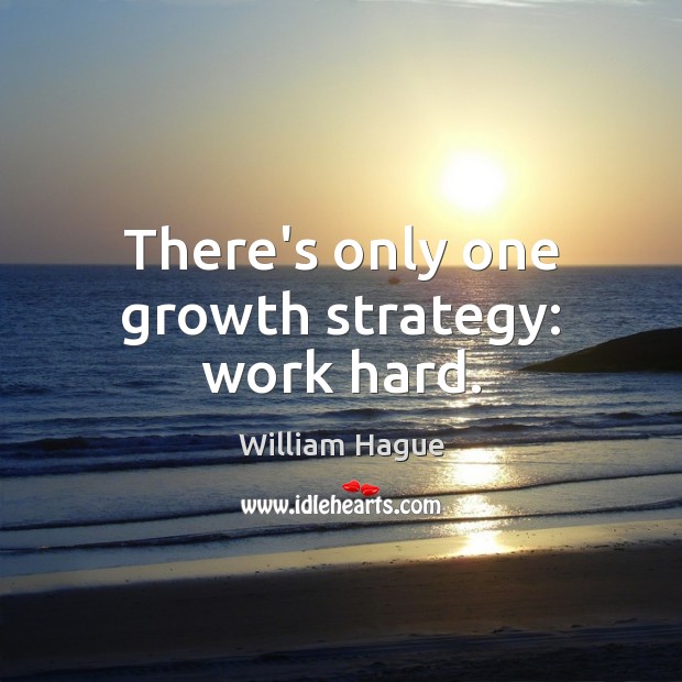 There’s only one growth strategy: work hard. Image