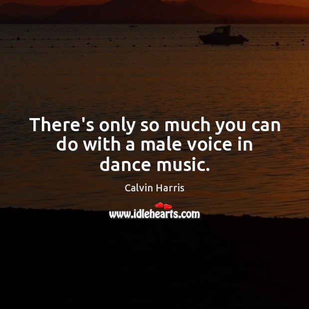 There’s only so much you can do with a male voice in dance music. Calvin Harris Picture Quote