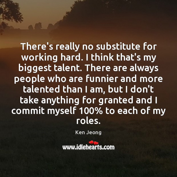 There’s really no substitute for working hard. I think that’s my biggest Image