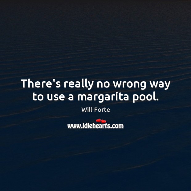 There’s really no wrong way to use a margarita pool. Will Forte Picture Quote