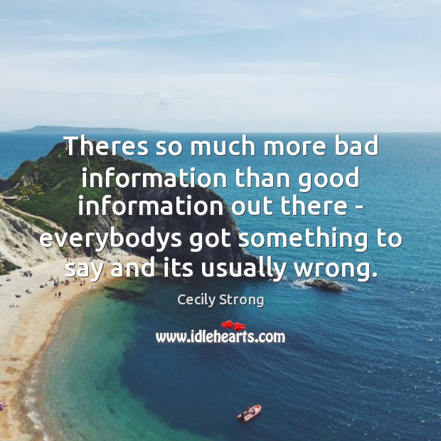 Theres so much more bad information than good information out there – Cecily Strong Picture Quote