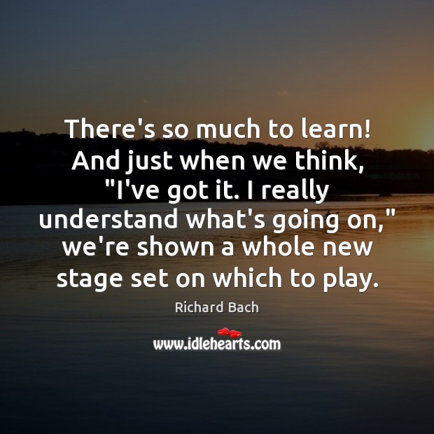 There’s so much to learn! And just when we think, “I’ve got Richard Bach Picture Quote