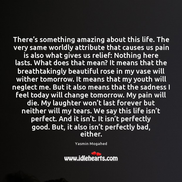 There’s something amazing about this life. The very same worldly attribute Yasmin Mogahed Picture Quote