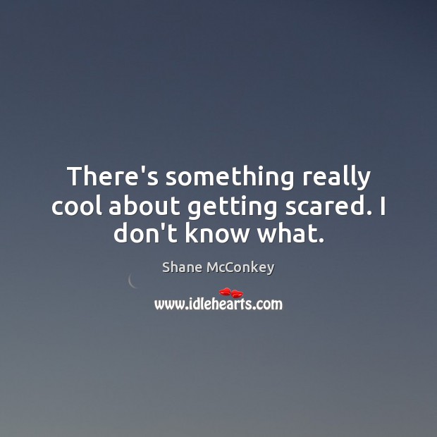 There’s something really cool about getting scared. I don’t know what. Shane McConkey Picture Quote