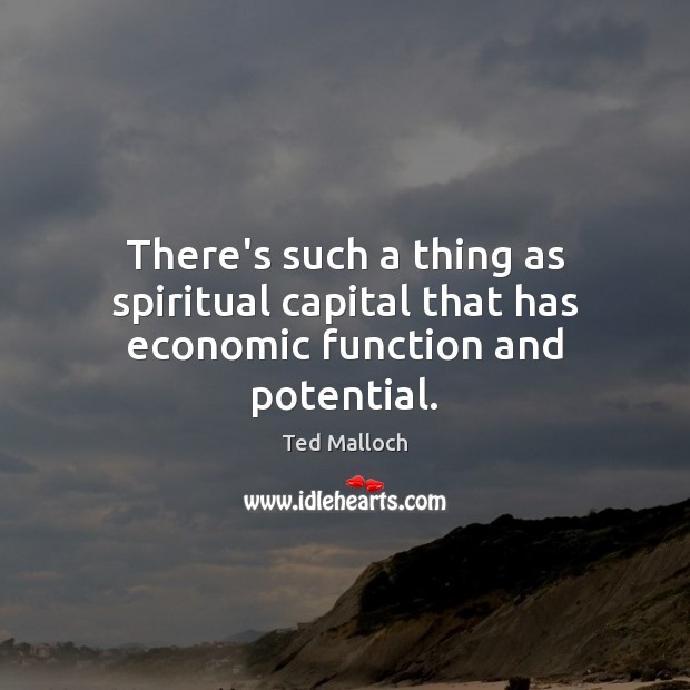 There’s such a thing as spiritual capital that has economic function and potential. Ted Malloch Picture Quote