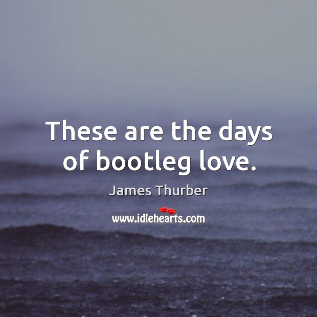 These are the days of bootleg love. James Thurber Picture Quote