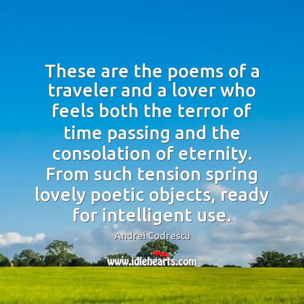 These are the poems of a traveler and a lover who feels Andrei Codrescu Picture Quote