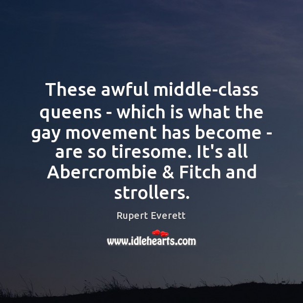 These awful middle-class queens – which is what the gay movement has Image