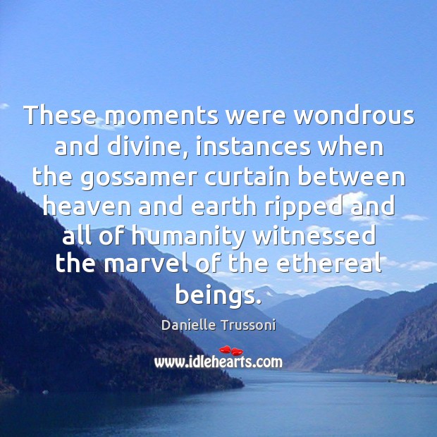 These moments were wondrous and divine, instances when the gossamer curtain between Humanity Quotes Image