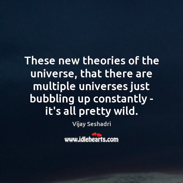 These new theories of the universe, that there are multiple universes just Vijay Seshadri Picture Quote