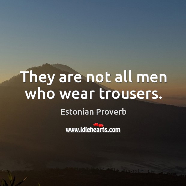 They are not all men who wear trousers. Estonian Proverbs Image