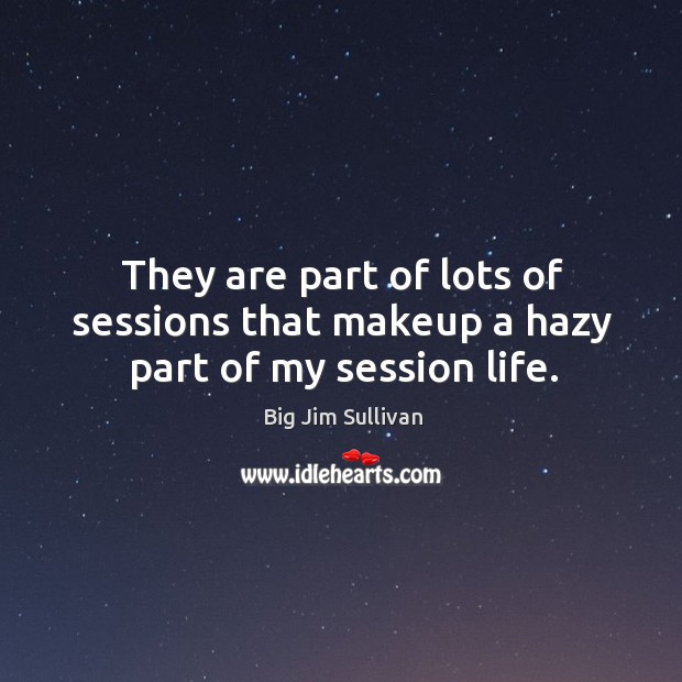 They are part of lots of sessions that makeup a hazy part of my session life. Big Jim Sullivan Picture Quote