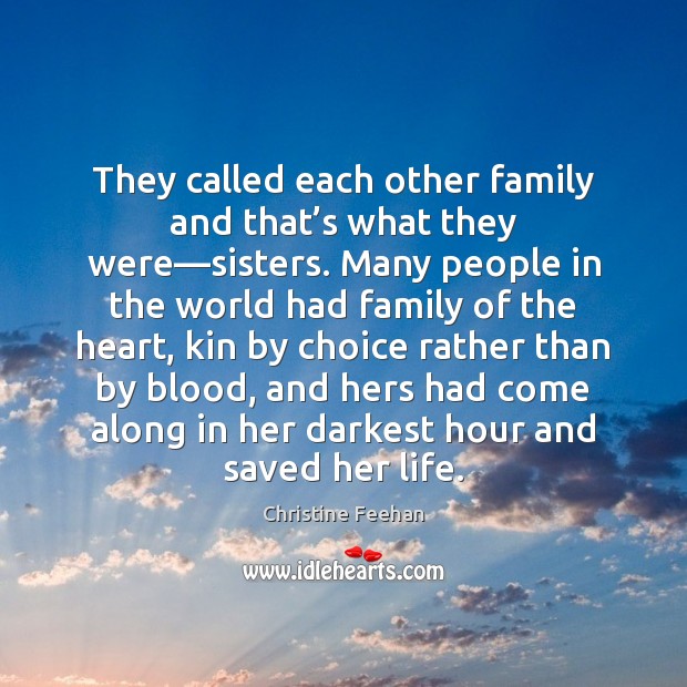 They called each other family and that’s what they were—sisters. Christine Feehan Picture Quote