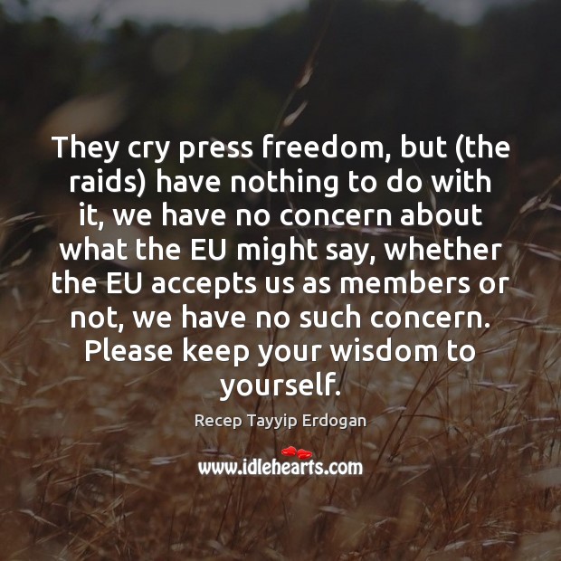 They cry press freedom, but (the raids) have nothing to do with 
