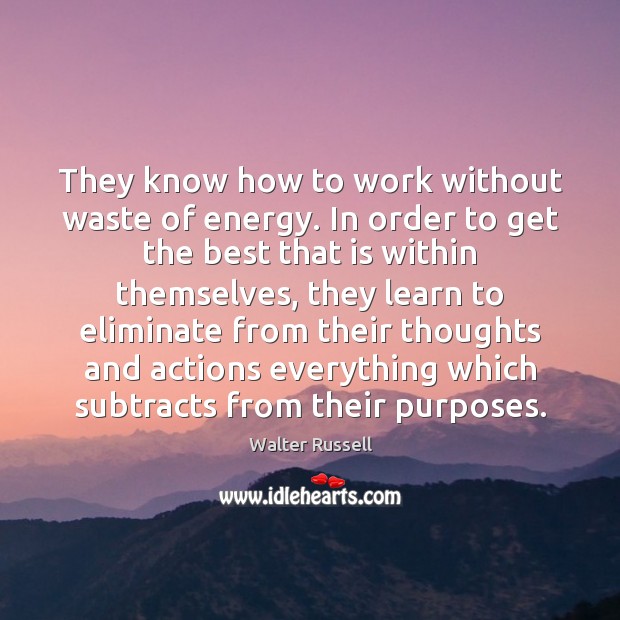 They know how to work without waste of energy. In order to Walter Russell Picture Quote