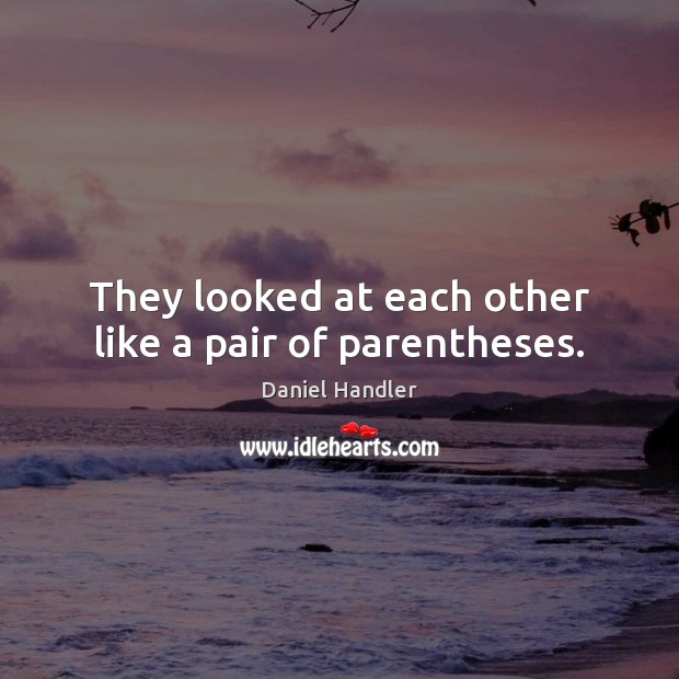 They looked at each other like a pair of parentheses. Daniel Handler Picture Quote